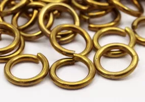 10mm Jump Rings - 100 Raw Brass Jump Rings 10x1.5 Mm D0231