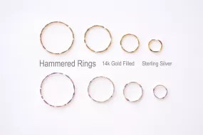 14k Gold Filled or Sterling Silver Hammered Ring Circle  11mm 15mm 21mm 26mm Disc Coin Charm Round Karma Link Connector Spacer