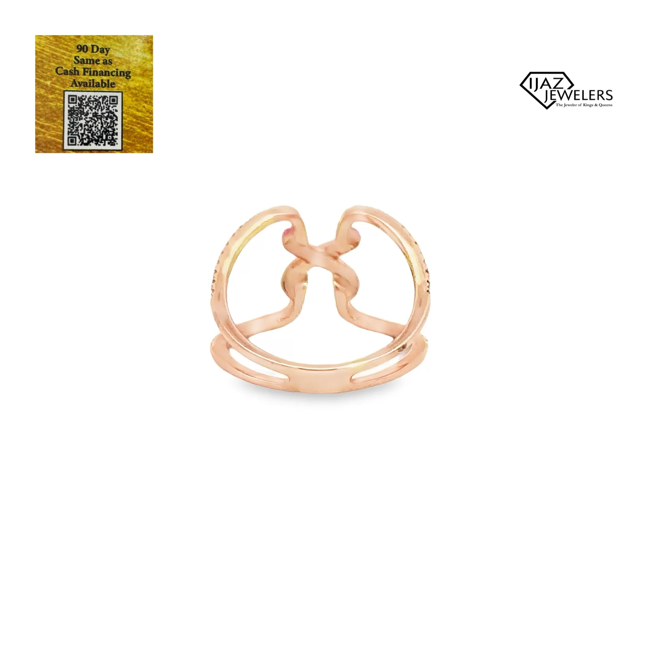 14K Rose Gold 0.33 Ladies Diamond Enamel Ring