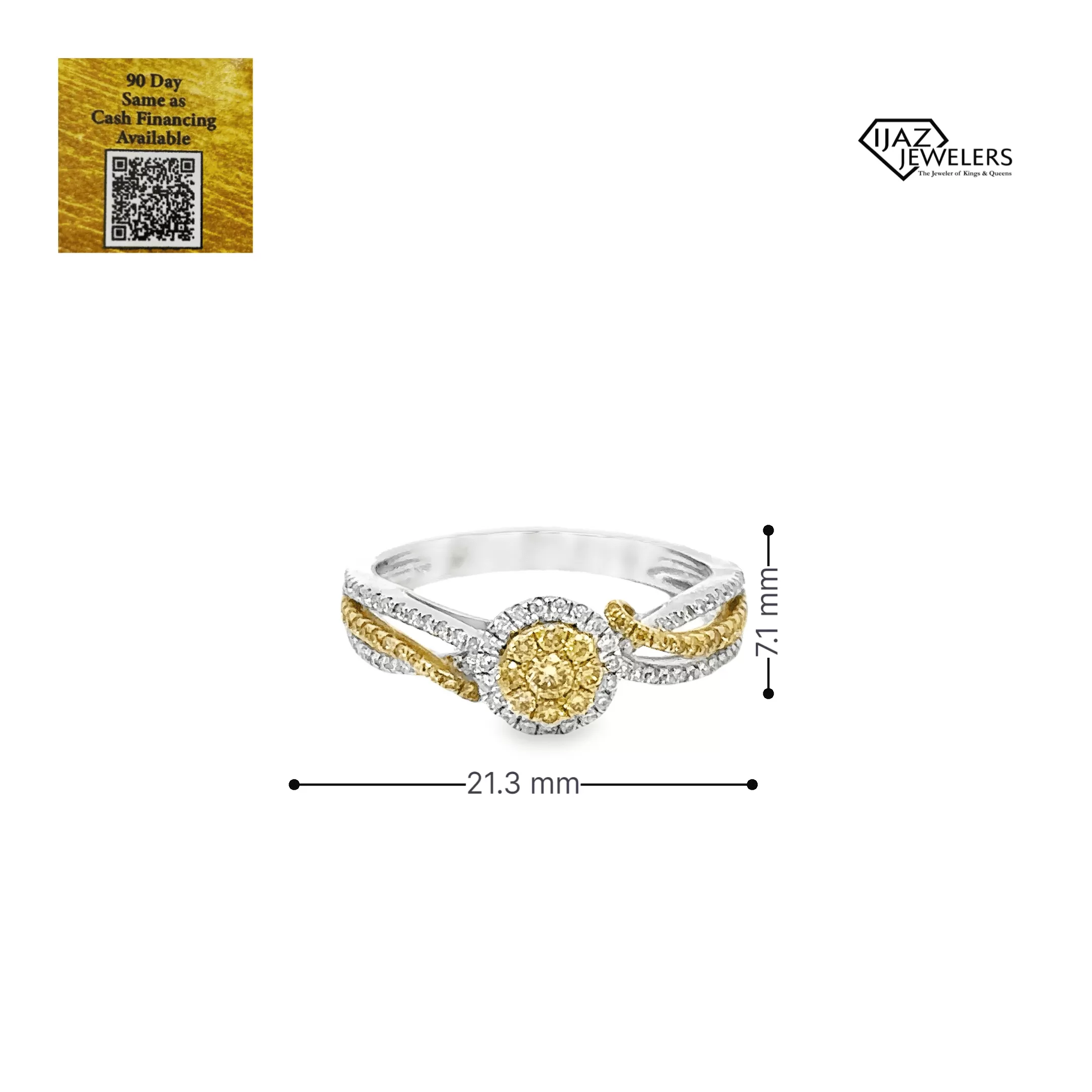 18K Gold Two Tone 0.49 CTW Diamond Ladies Ring