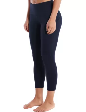 22 High Waist Side Pockets Capris darknavy_yogastudio