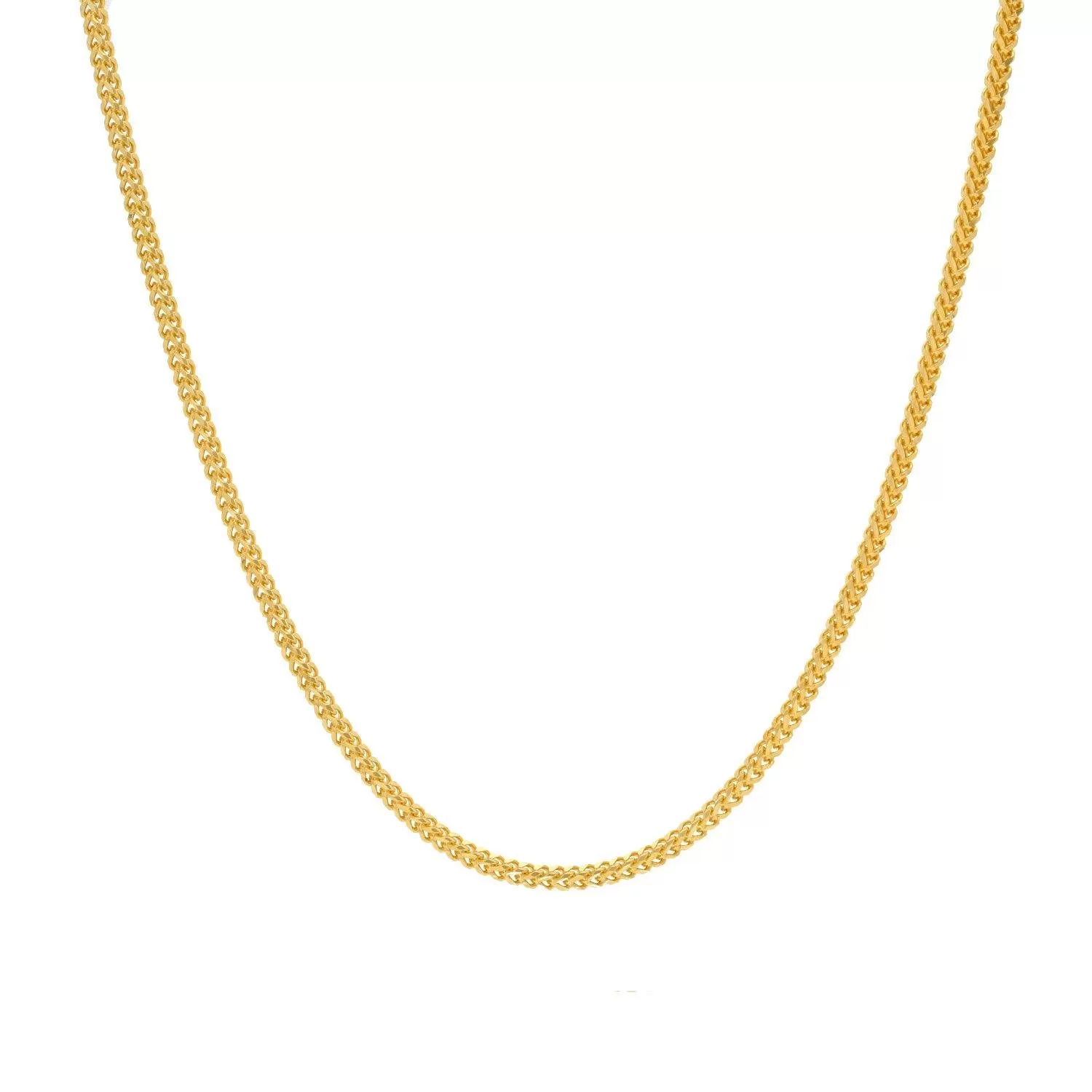 22K Yellow Gold Wheat Chain, Length 20inches