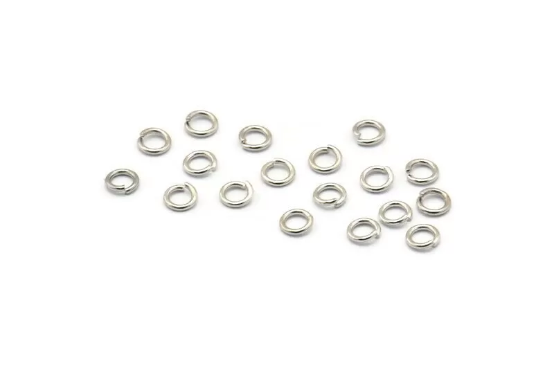 4 mm Jump Ring, 250 Silver Tone Round Jump Rings (4x0.7mm) BS 2170