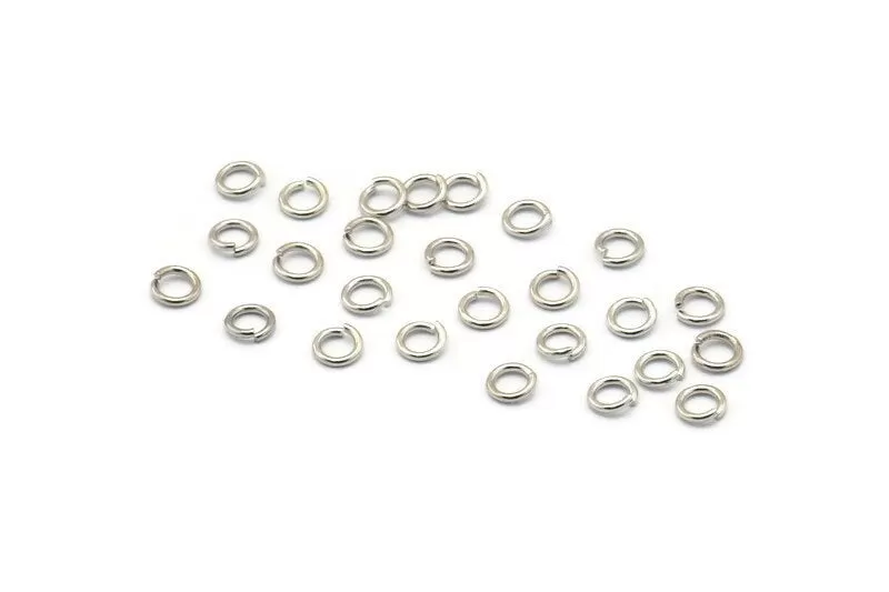 4 mm Jump Ring, 250 Silver Tone Round Jump Rings (4x0.7mm) BS 2170