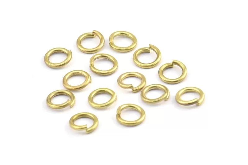 7mm Jump Rings 100 Raw Brass Round Jump Ring Connectors Findings (7x1.2mm) R-06 ( A0330 )