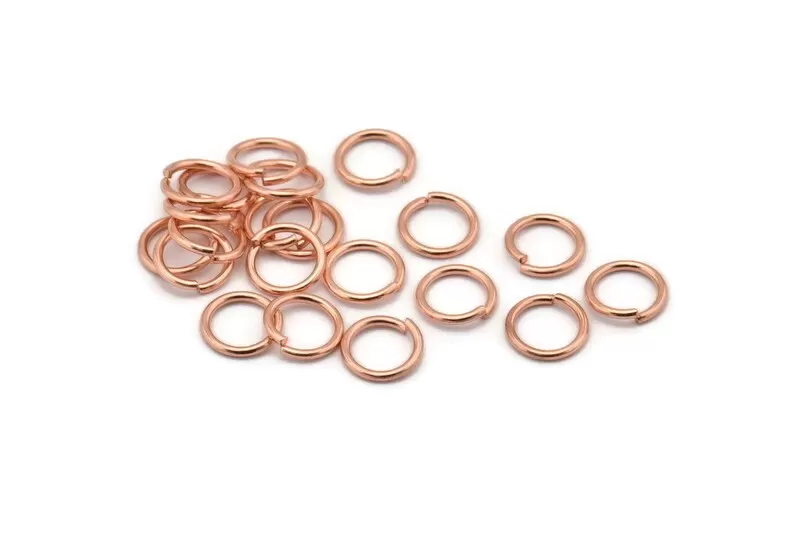 8mm Jump Ring, 100 Rose Gold Tone Brass Jump Rings (8x1mm) A1000