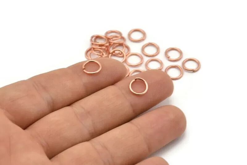 8mm Jump Ring, 100 Rose Gold Tone Brass Jump Rings (8x1mm) A1000