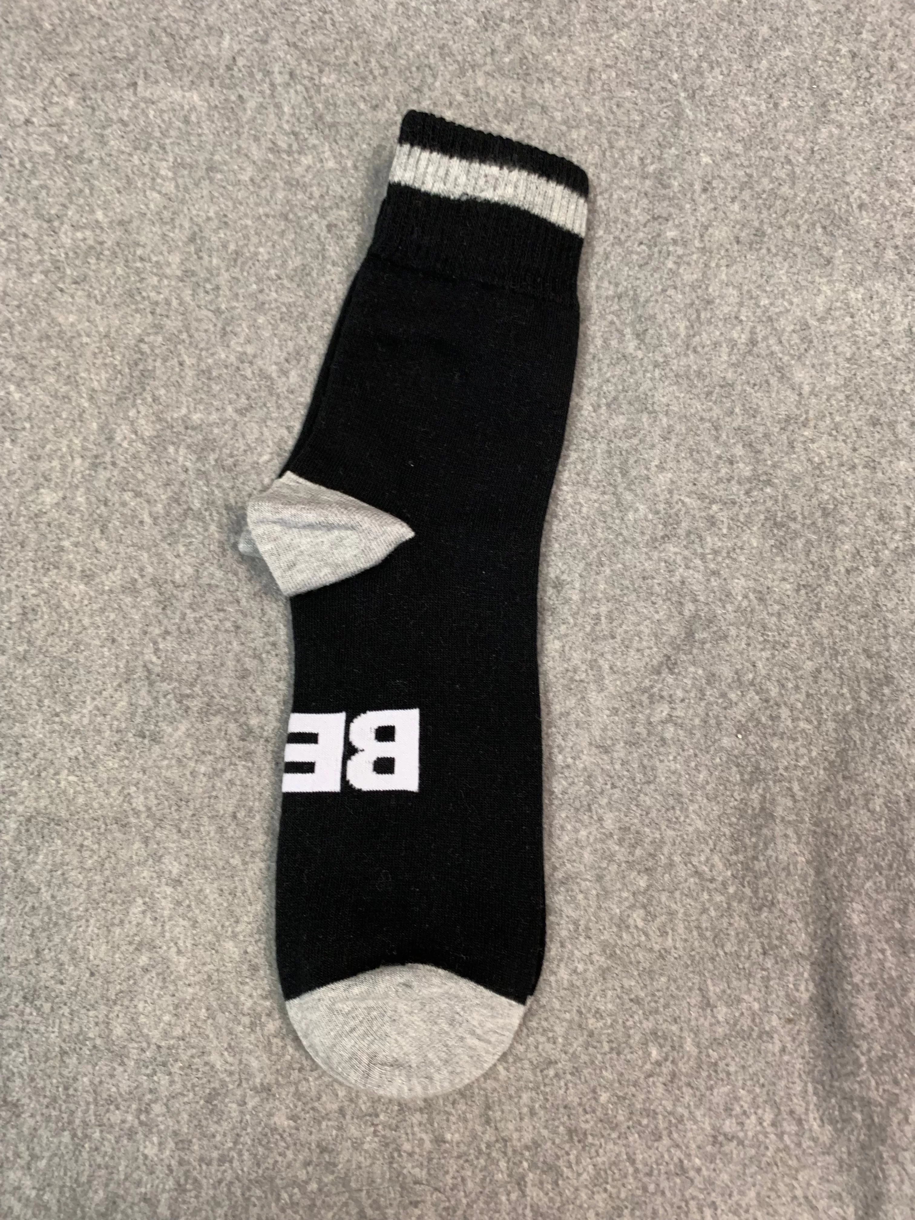 Black and Gray Beer Me Socks