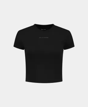 Black Logotype Cropped T-Shirt