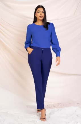 Blue Puff Sleeve Top