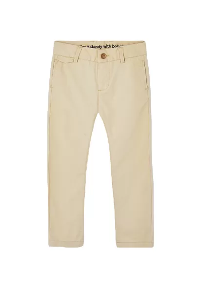 Boboli children's and boy's trousers in elastic satin 736365-7389 camel