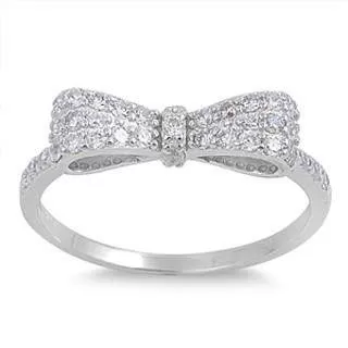 Bow Sterling Silver and CZ Ring