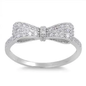 Bow Sterling Silver and CZ Ring