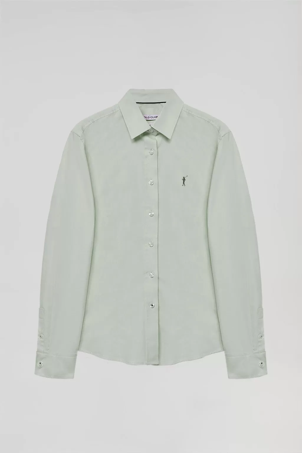 Camisa verde jade oxford Slim fit con logo Rigby Go