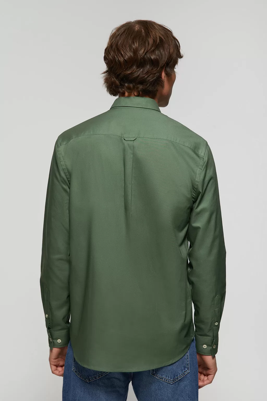 Camisa verde Oxford con logo Polo Club