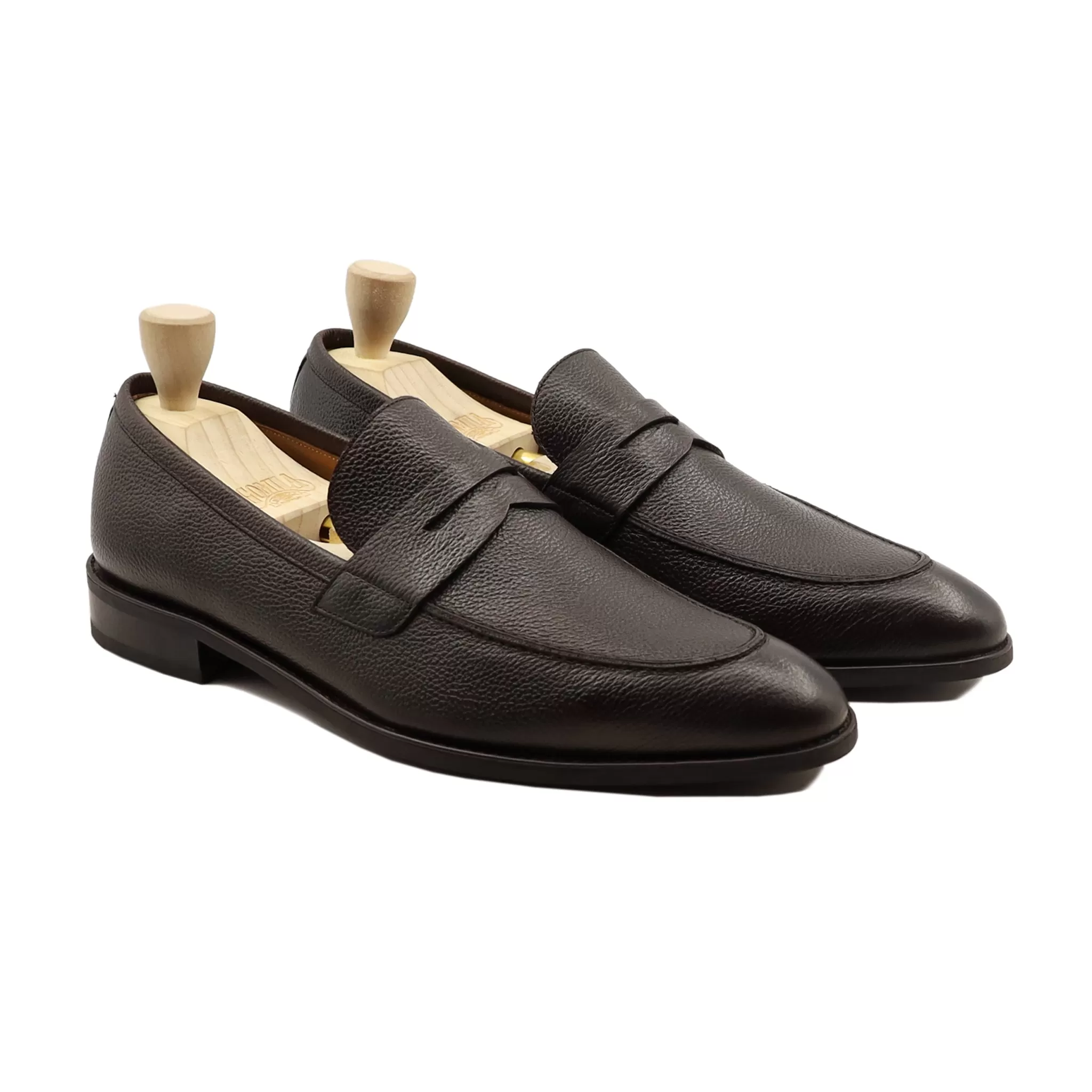 Campania - Men's Dark Brown Pebble Grain Loafer