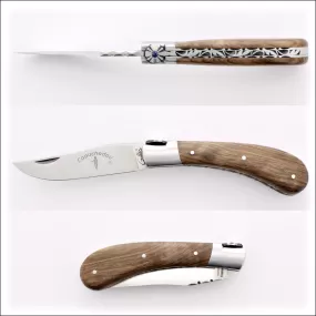 Capuchadou 10 cm Guilloche Folding Knife Walnut Handle