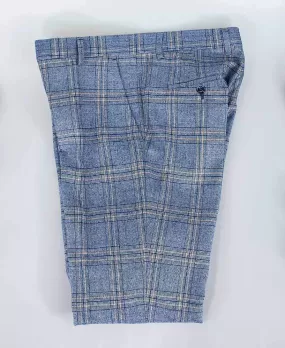 Cavani Brendan Blue Slim Fit check Trousers