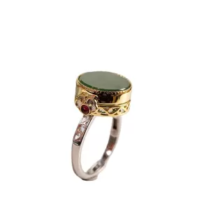 Chalcedony Hetian Jasper Exquisite Resizable Ring