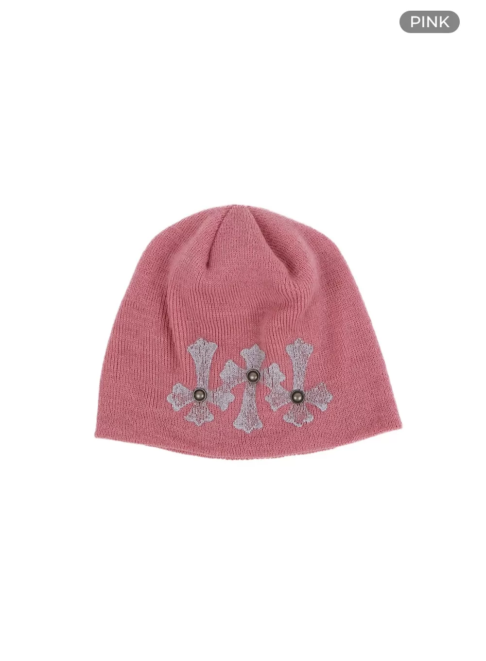 Dark Grunge Stud Graphic Beanie CF428