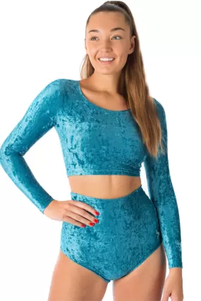 Dragonfly Pavi Crop Top - Velvet Turquoise