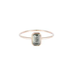 Emerald Cut Green Sapphire Wisp Ring