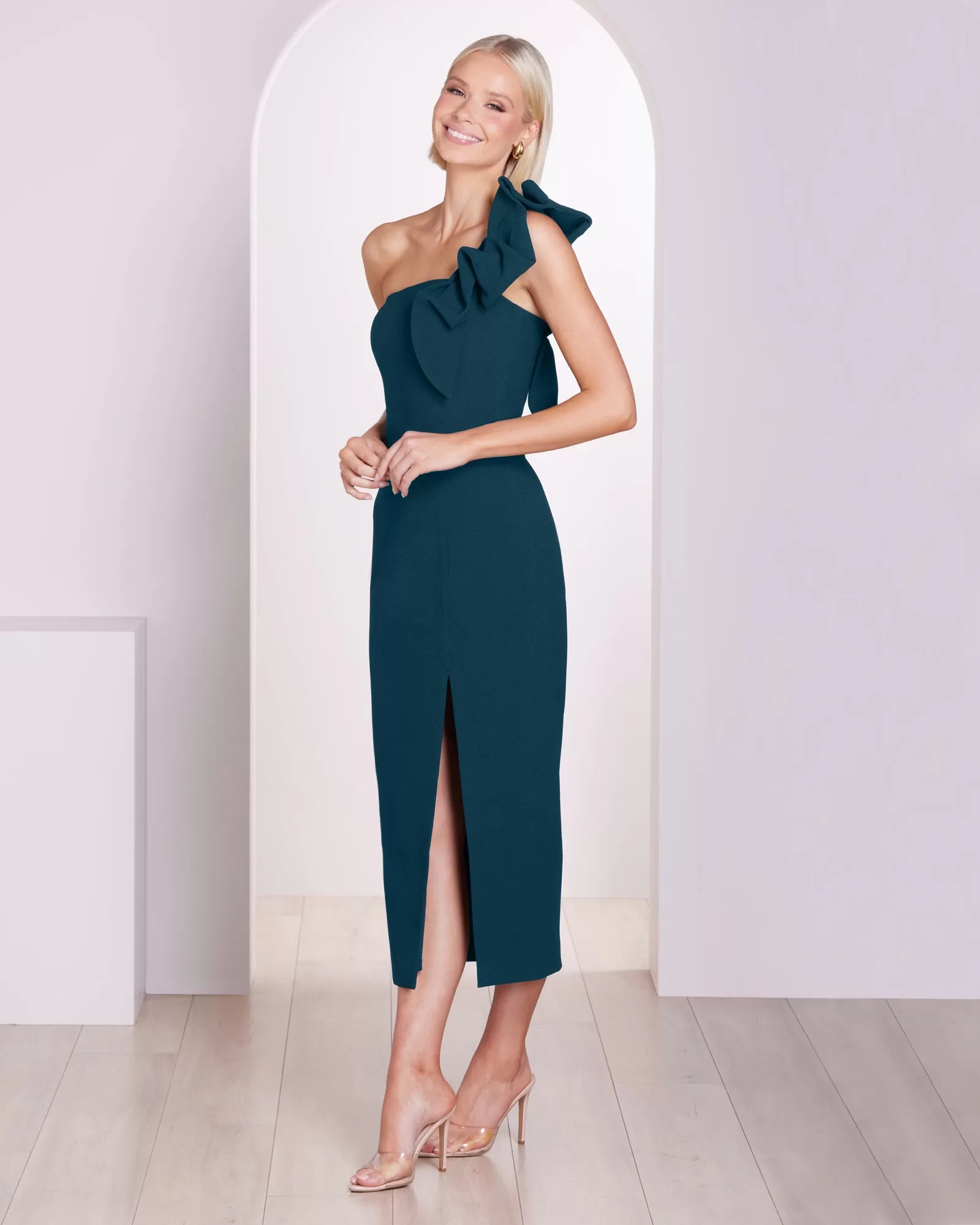 Emilie One Shoulder Midi Dress