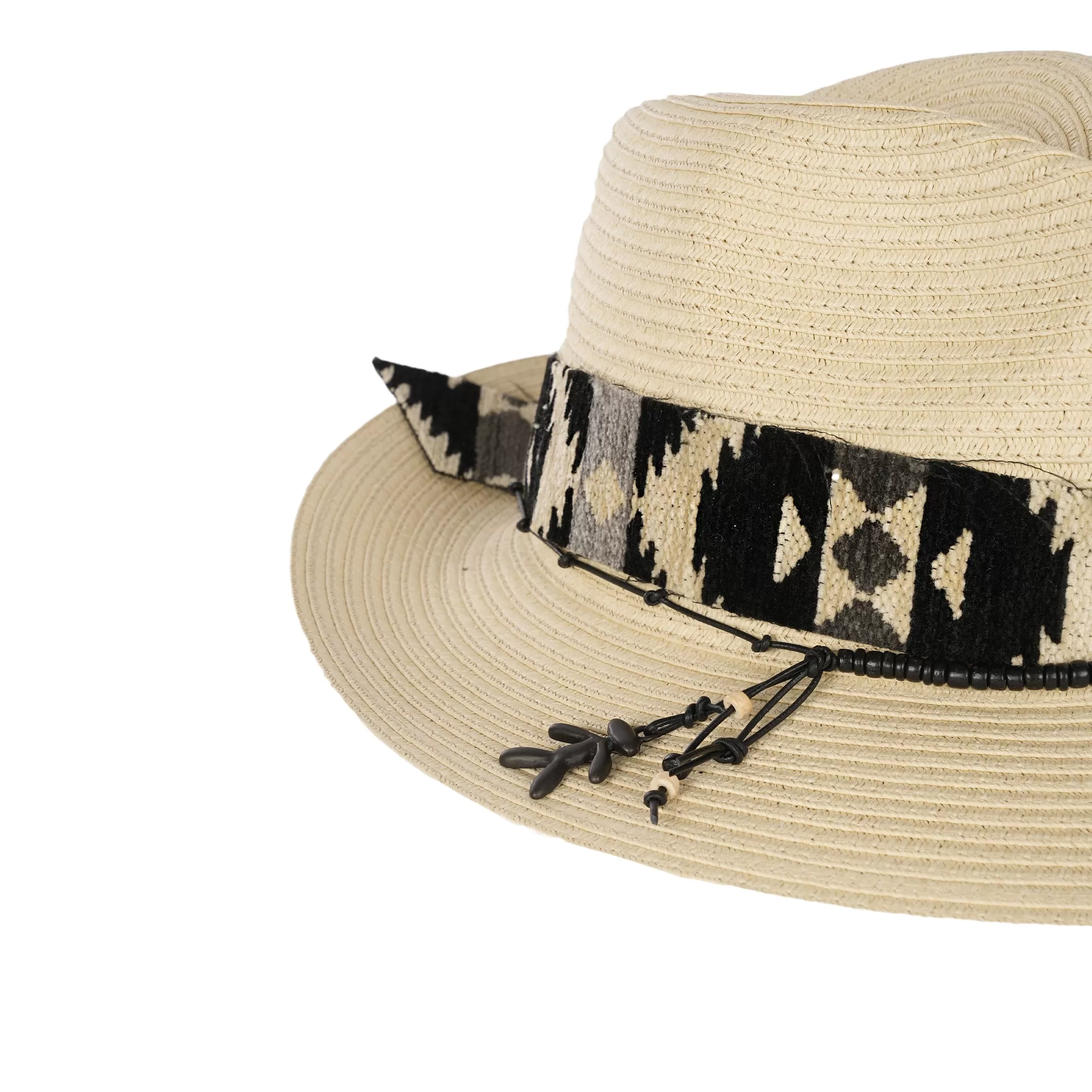 Ethnic Hat Natural Cellulose Beige