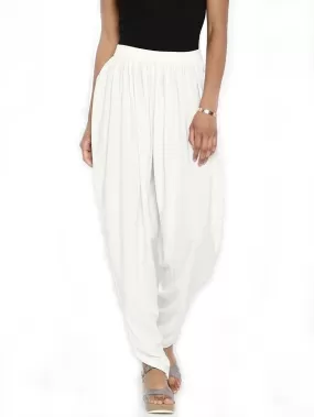 Fabulous White Cotton Tulip Pants For Women