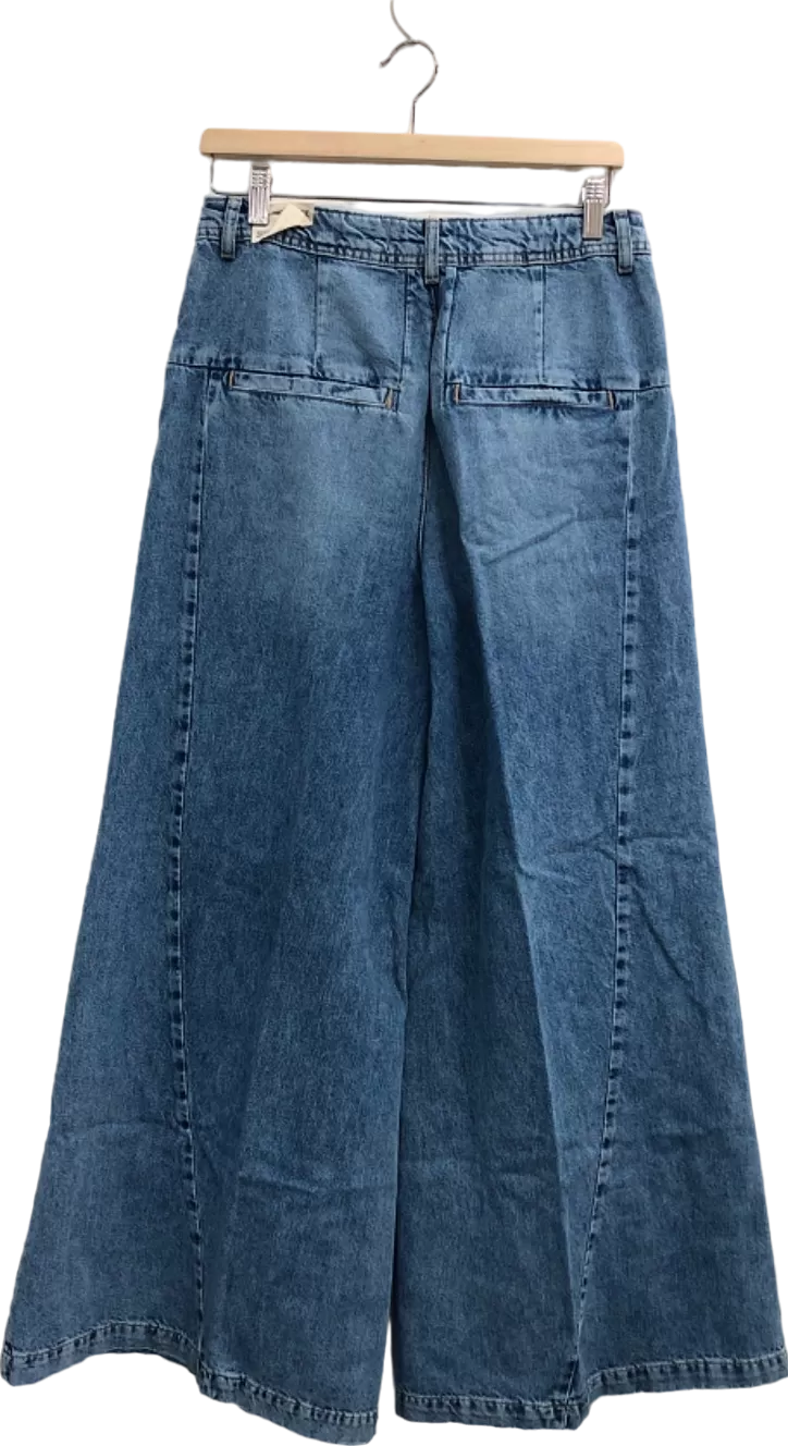 Free People Blue Denim Equinox Wide Leg Jeans  W28"