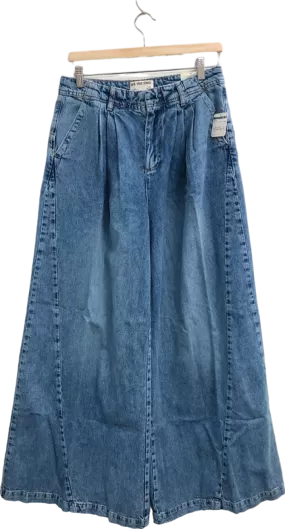 Free People Blue Denim Equinox Wide Leg Jeans  W28"