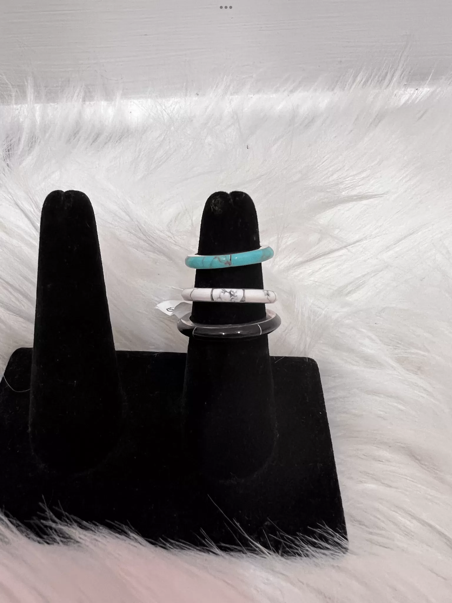 Genuine Kingman Turquoise, Black or Corral Inlay Rings