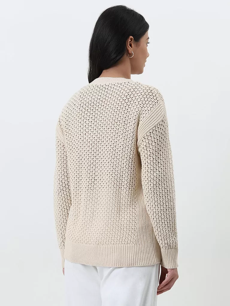 Gia Beige Knitted Cotton Shrug