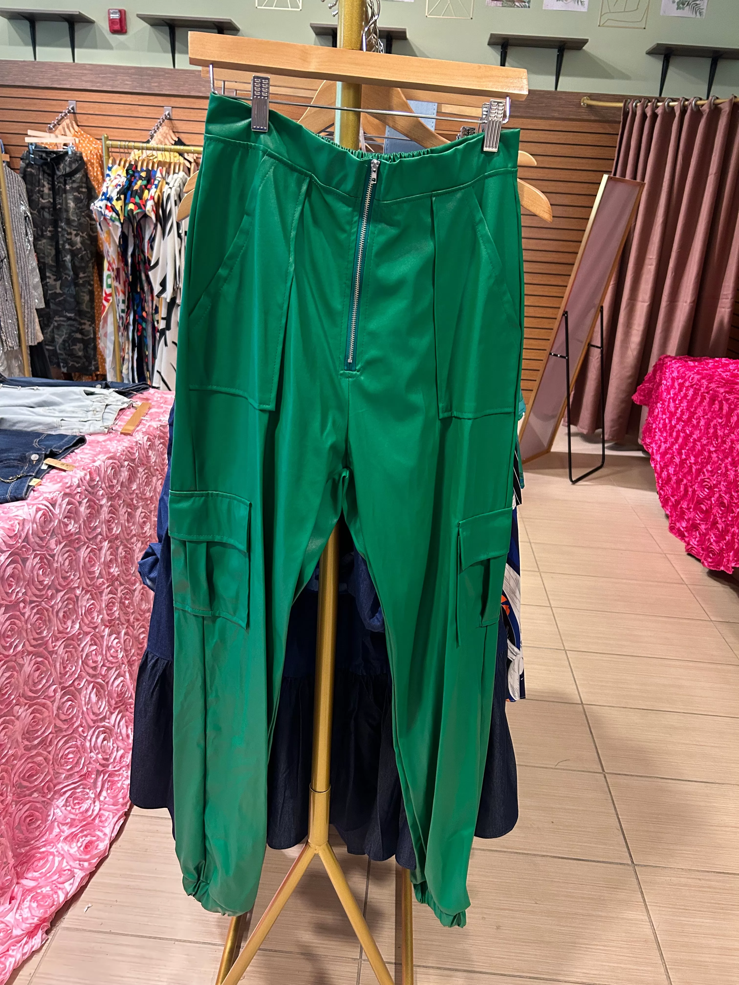 Green Leather Pants