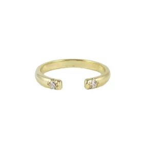 Half Round 2 Diamond Cuff Ring