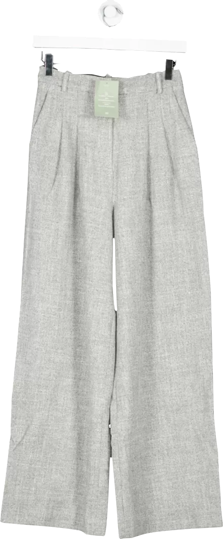 H&M Grey Wide Leg Viscose Trousers UK 6