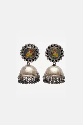 Hand Painted Ganesha Motif Jhumkis