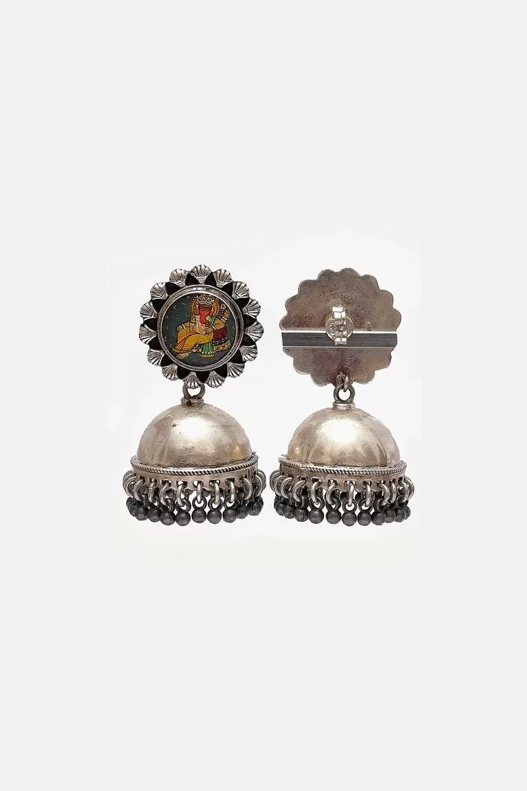 Hand Painted Ganesha Motif Jhumkis