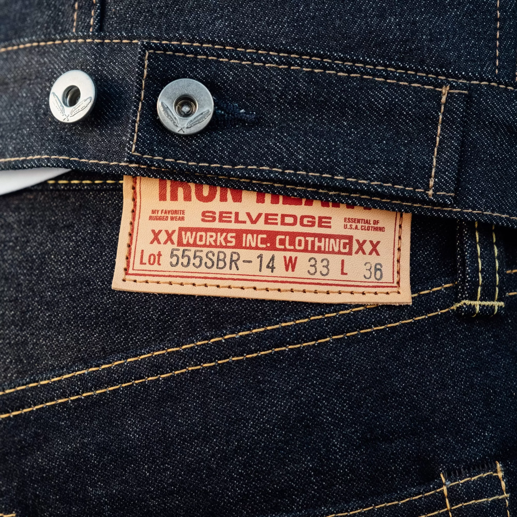 Iron Heart IH-555SBR-14 14oz Broken Twill Selvedge Denim Super Slim Jeans Indigo FINAL SALE