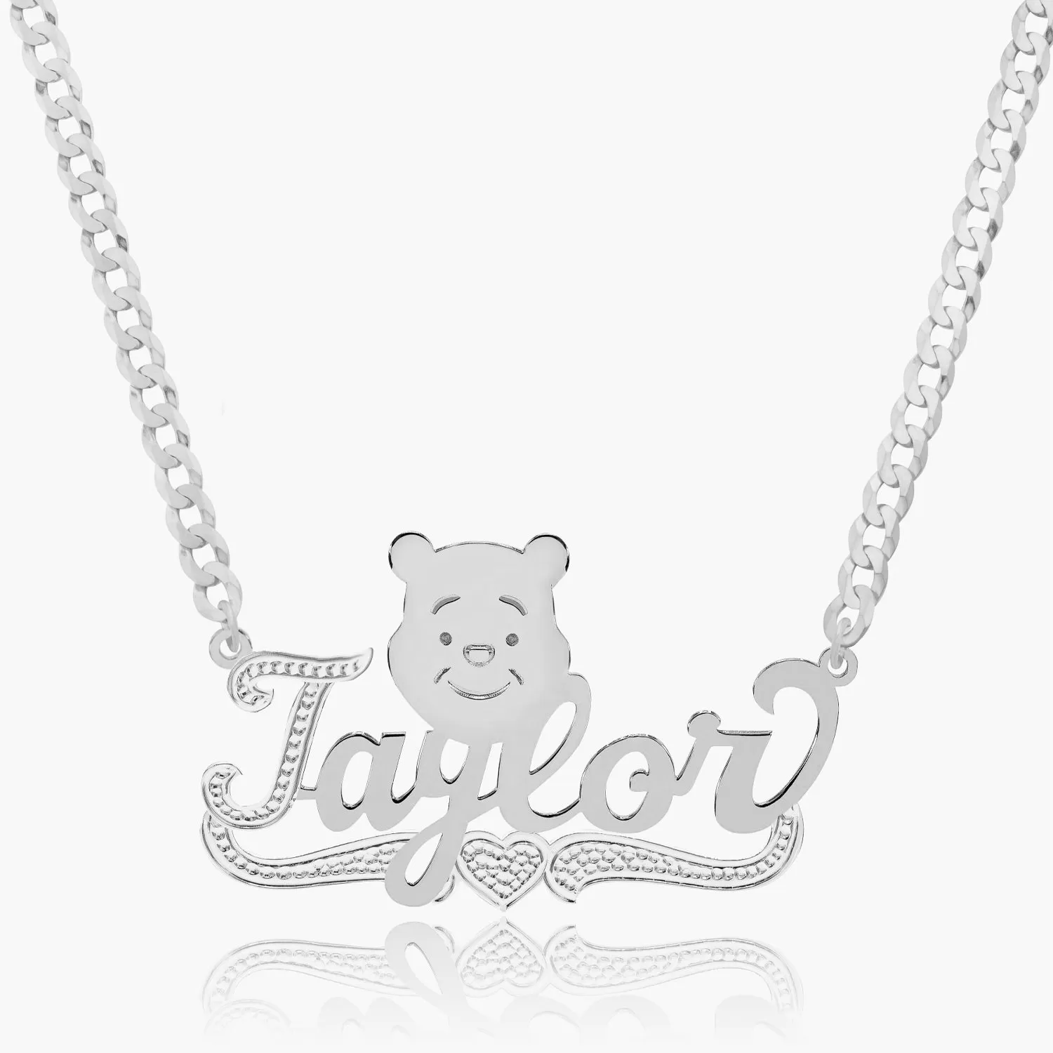 Kid's Teddy Bear Cartoon Name Necklace