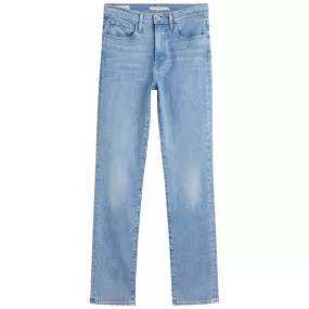 Levi`s 724 High-Rise Straight - Light Indigo Worn In Blå