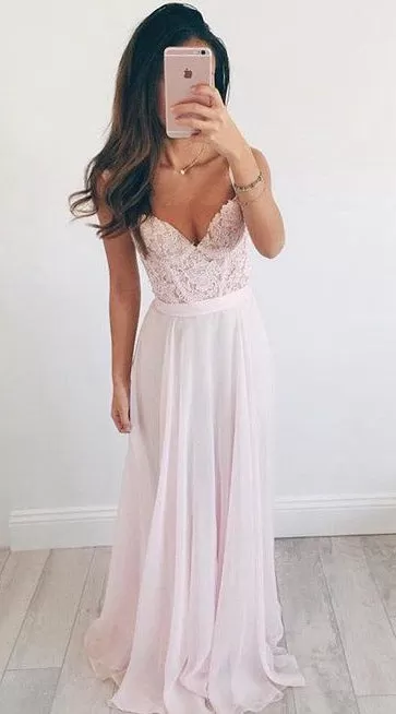 Light Pink Prom Dress, Evening Dress ,Winter Formal Dress, Pageant Dance Dresses, Graduation School Party Gown, PC0269