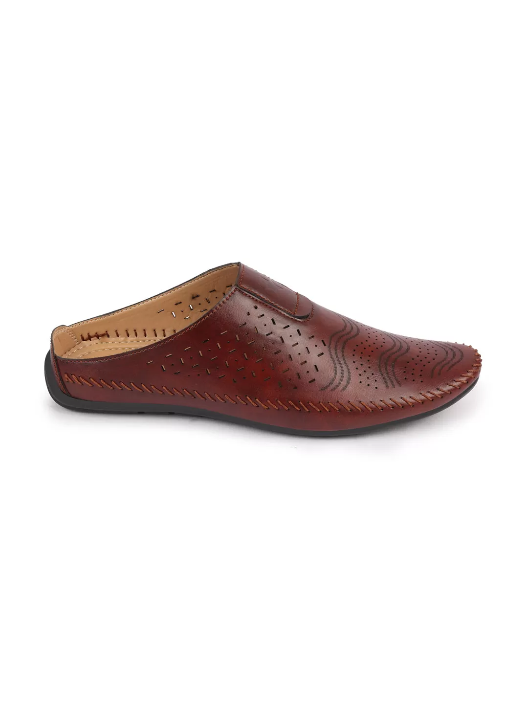 Men Maroon Ethnic Wedding Party Back Open Laser Cut Design Juttis and Mojaris