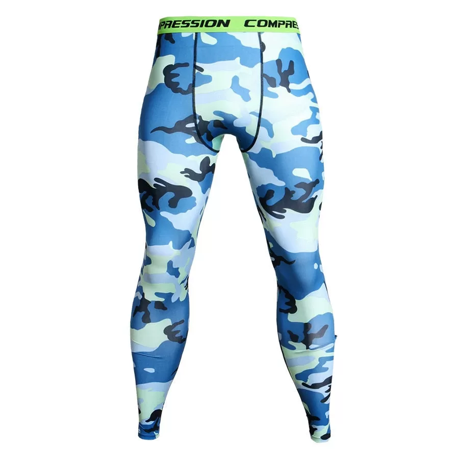 Men's Camouflage 'Blue Digital' Compression Leggings Spats