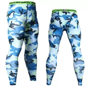 Men's Camouflage 'Blue Digital' Compression Leggings Spats