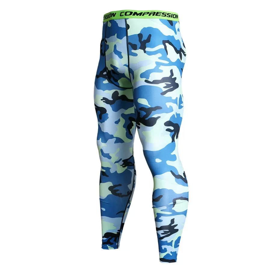 Men's Camouflage 'Blue Digital' Compression Leggings Spats