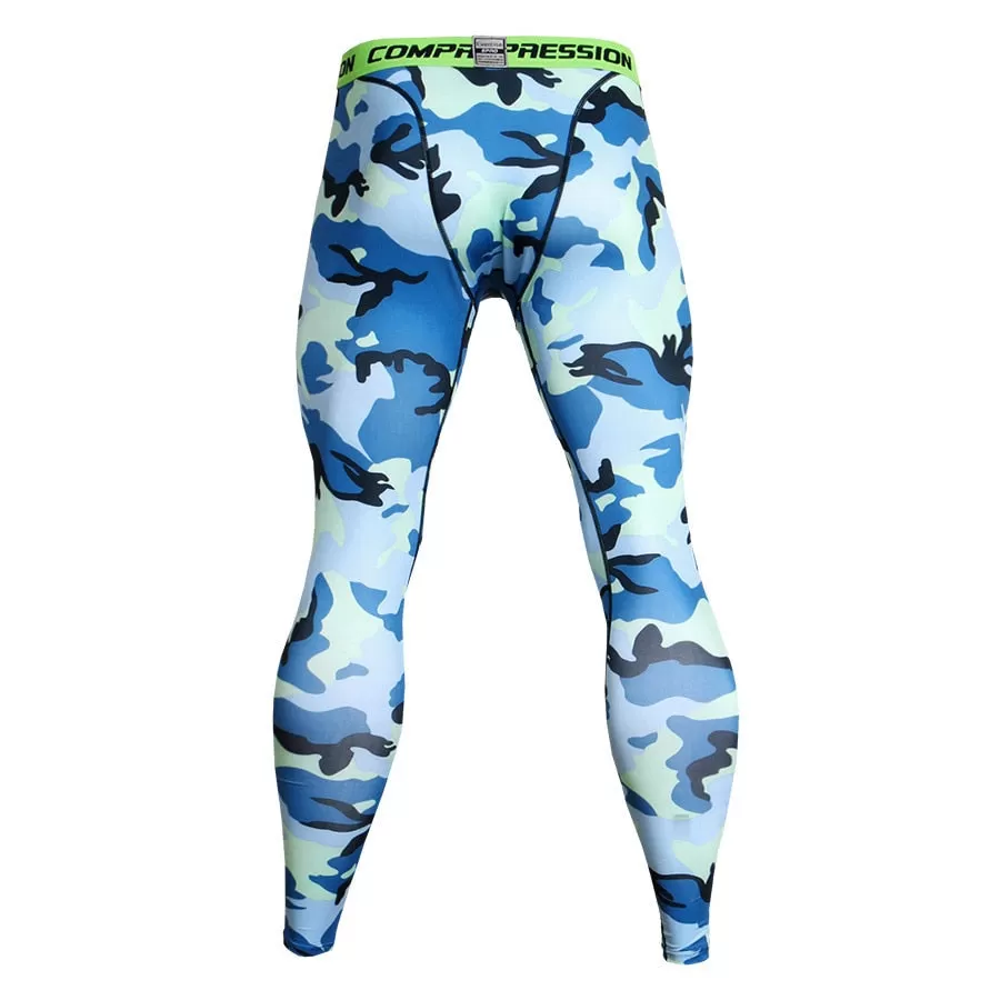 Men's Camouflage 'Blue Digital' Compression Leggings Spats