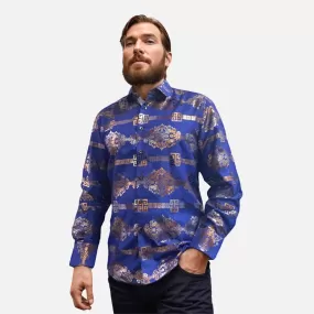 Men's Maenza Slim Fit Blue Fashion Sport Shirt