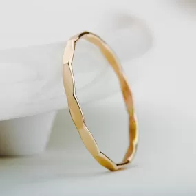 Mirror Hammered Stacking Ring