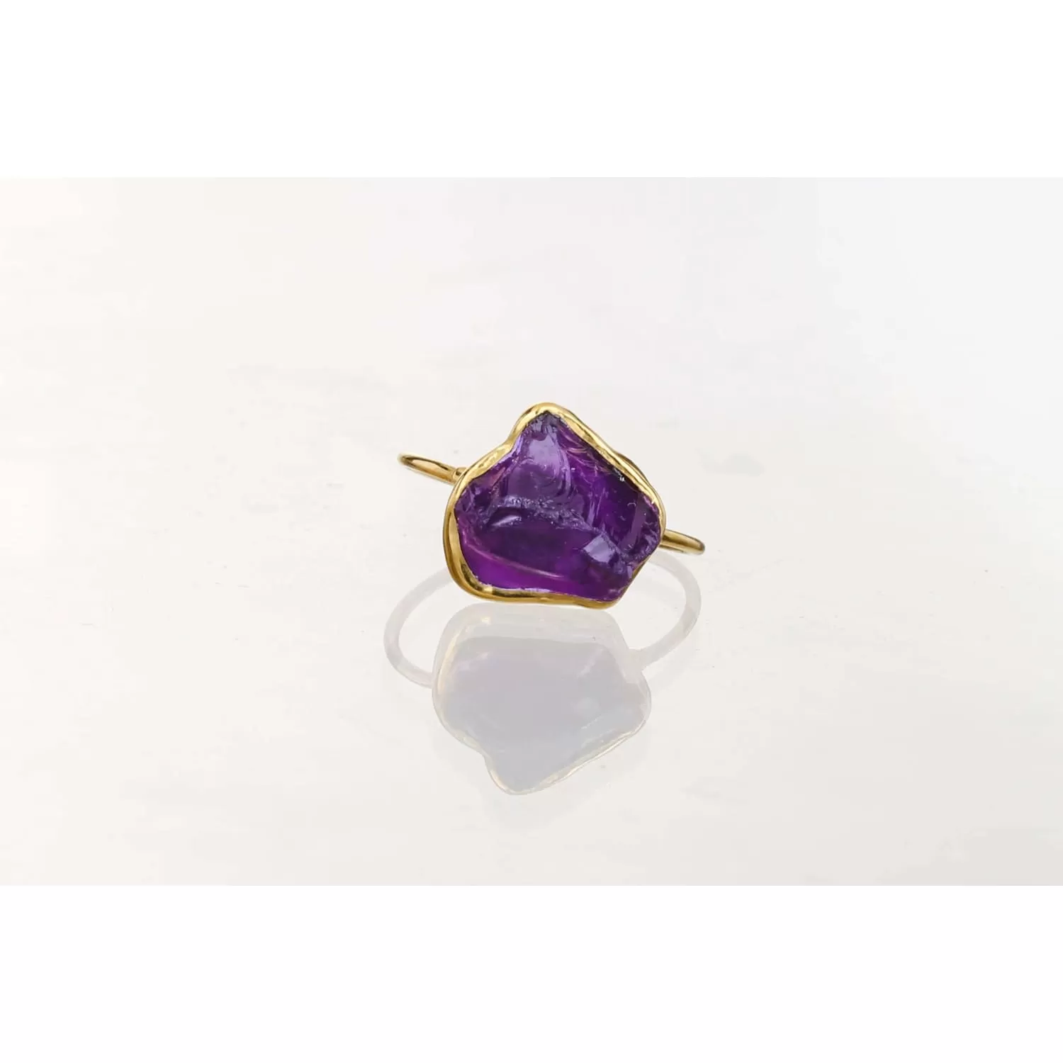 New Statement Raw Amethyst Ring